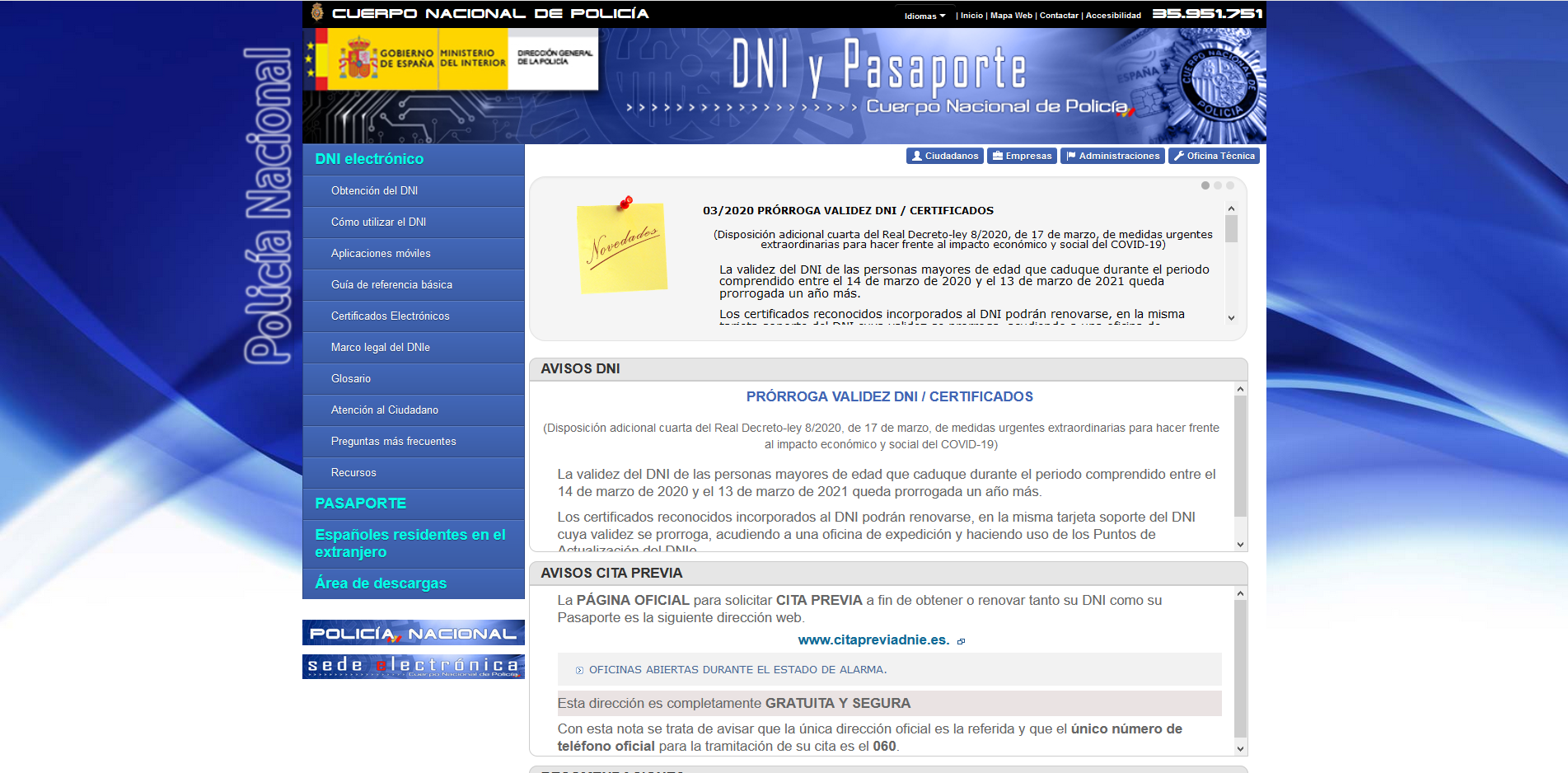 dnielectronico captura de pantalla