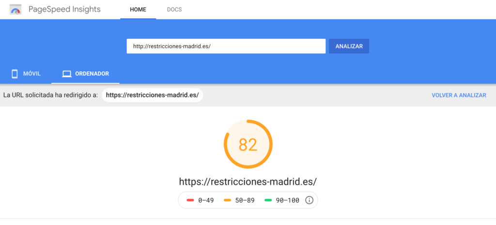 google pagespeed insights