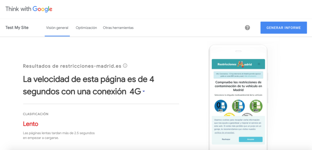 velocidad de carga wpo