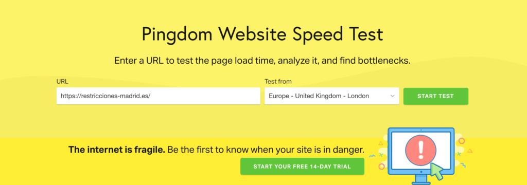 pingdom tool analisis