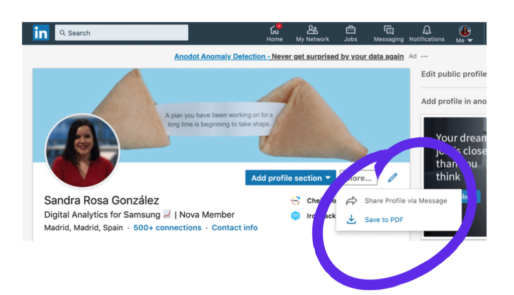descarga PDF linkedin perfil