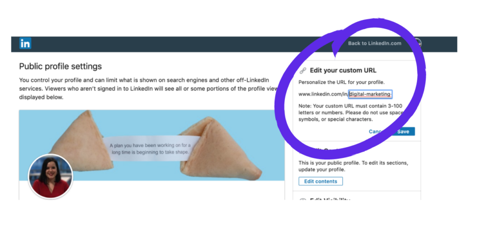personalización url linkedin